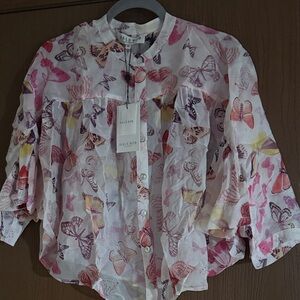 Hale Bob Multicolor Butterfly Blouse